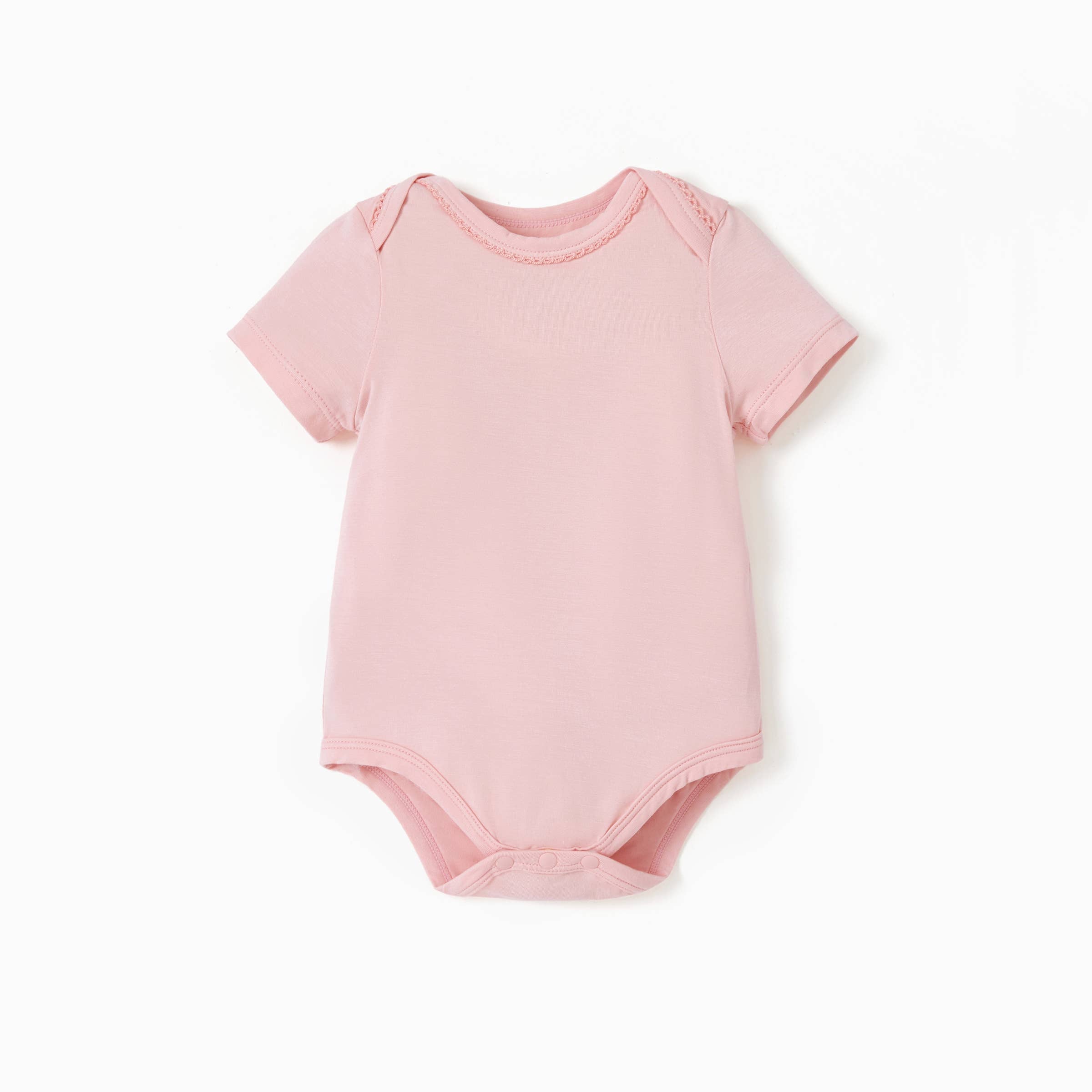 2-Pack Bamboo Pink Solid & Floral Printed Bodysuits