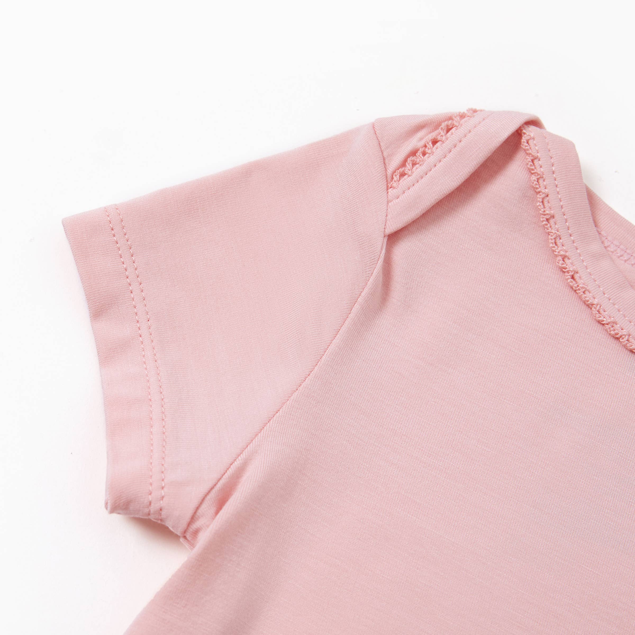 2-Pack Bamboo Pink Solid & Floral Printed Bodysuits