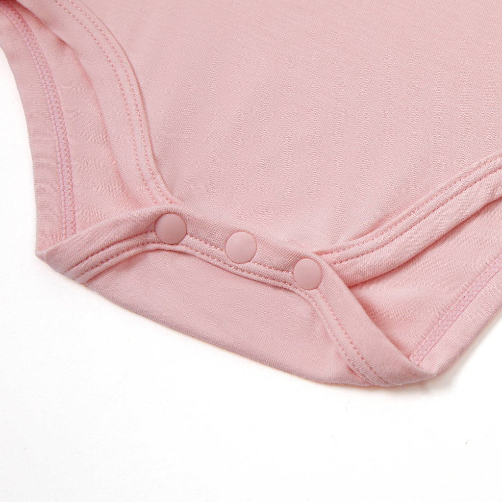 2-Pack Bamboo Pink Solid & Floral Printed Bodysuits