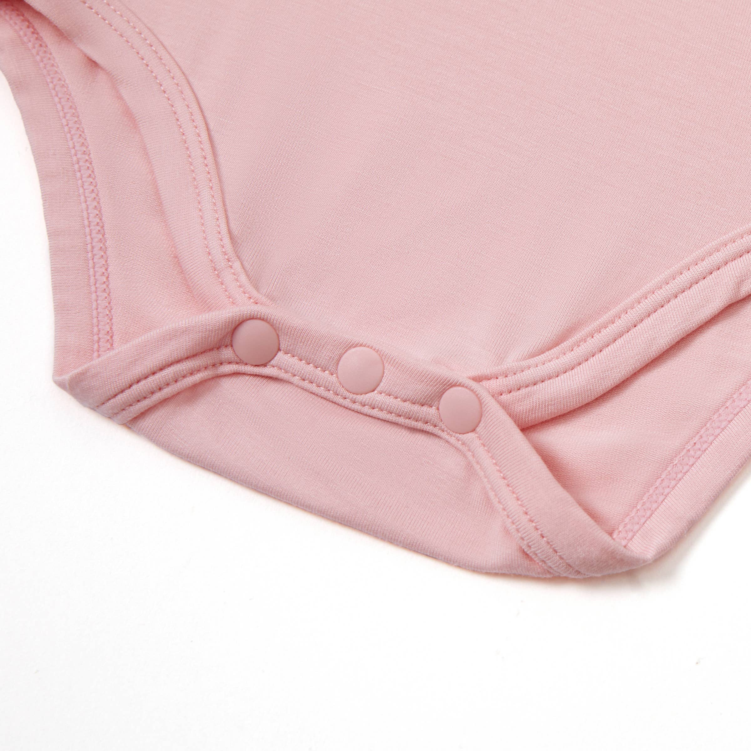 2-Pack Bamboo Pink Solid & Floral Printed Bodysuits