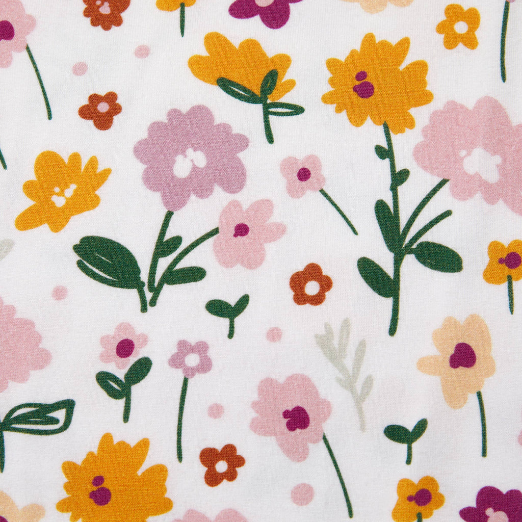 2-Pack Bamboo Pink Solid & Floral Printed Bodysuits